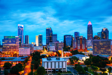 Wall Mural - Overview of downtown Charlotte, NC