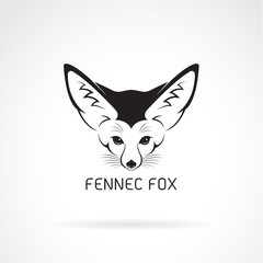 Wall Mural - Vector of Fennec fox head on a white background. Wild Animals.