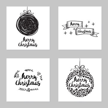 Vector set of greeting Christmas cards