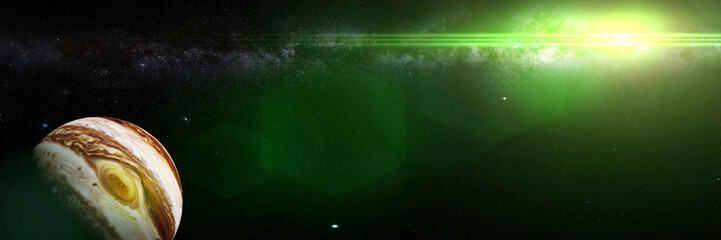 Wall Mural - planet jupiter, the sun and the milky way galaxy