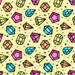 Seamless pattern with jewels, vector illustration