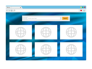 Sticker - browser interface. open internet browser window in flat style. design simple blank web page. vector 