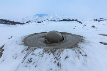 Wall Mural - Mud Volcanoes in winter