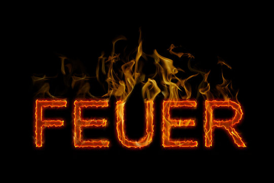 Fire lettering german