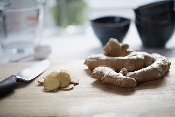 Wall Mural - Ginger Roots on Cutting Board