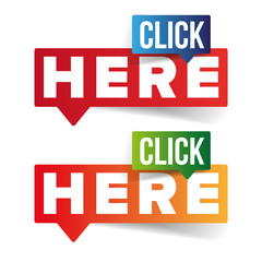 Poster - Click Here button speech bubble