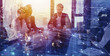© alphaspirit - Businessperson in office with network effect. concept of partnership and teamwork