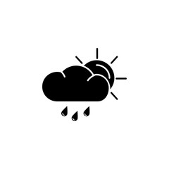 Aufkleber - sun behind the cloud with drizzle icon