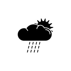 Aufkleber - sun behind the cloud with rain icon