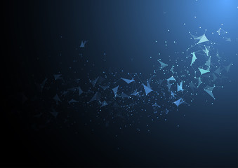 abstract polygonal space background with connecting dots and lines. modern science technology concep