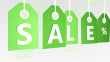 Green Sales Tags Illustration