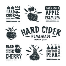 Set Of Hard Cider Label And Logo