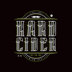 Wall Mural - Hard cider logo in vintage style