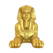 Golden Egyptian Sphinx Statue Isolated