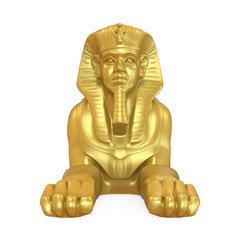 Wall Mural - Golden Egyptian Sphinx Statue Isolated