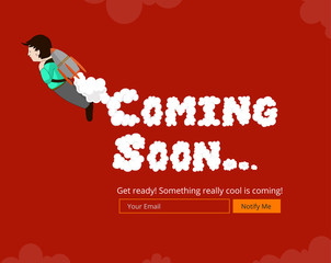 Wall Mural - Coming Soon Website Template. Coming Soon Landing Page Design. Coming soon page for a new website. We are Launching Soon – Illustration