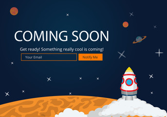 Wall Mural - Coming Soon Website Template. Coming Soon Landing Page Design. Coming soon page for a new website. We are Launching Soon – Illustration