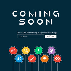 Wall Mural - Coming Soon Website Template. Coming Soon Landing Page Design. Coming soon page for a new website. We are Launching Soon – Illustration