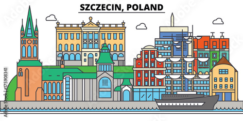 Dekoracja na wymiar  polska-szczecin-panorame-miasta-architektura-budynki-ulice-sylwetka-krajobraz-panorama