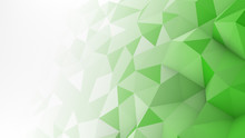 Green White Gradient Polygonal Surface Abstract 3D Render