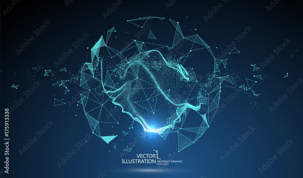 Futuristic globalization interface, a sense of science and technology abstract graphics. - obrazy, fototapety, plakaty 