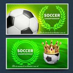 Canvas Print - Soccer football league vector announcement posters set