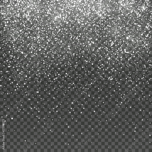 Fotografía Falling snow isolated on transparent background