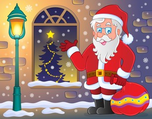 Wall Mural - Santa Claus on sidewalk theme 3