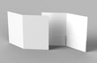 © godesignz - Blank white reinforced pocket folders on grey background for mock up. 3D rendering.