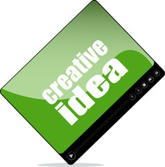 Poster - Video player for web with creative idea word