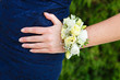 Bracelet of flowers. Beautiful floral bracelet for the bridesmaid, bouquet bridesmaid.