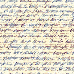 Poster - Seamless background pattern. Imitation of a abstract vintage lettering. Unreadable text.