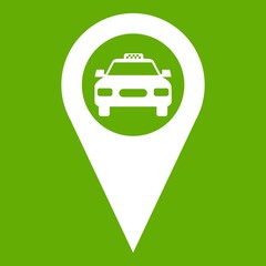 Wall Mural - Geo taxi icon green