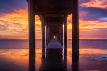 Fototapete - Ellen Browning Scripps Memorial Pier at sunset in La Jolla, California