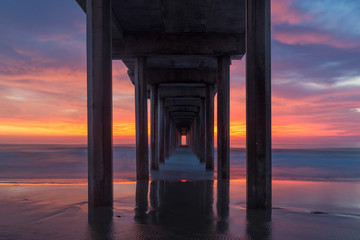 Fototapete - Ellen Browning Scripps Memorial Pier at sunset in La Jolla, California