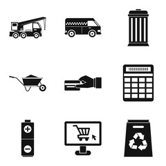 Poster - Household thing icons set, simple style