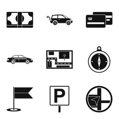Poster - Stationing icons set, simple style