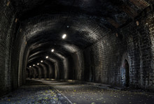 View Into A Dark Old Railway Tunnel