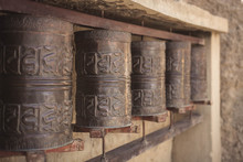 Prayer Wheel In An Old Tibetan Monastery.