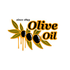 Wall Mural - Olive oil cooking olives product vector icon