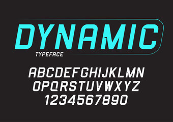 Wall Mural - vector dynamic bold italic font design, alphabet, typeface, typo