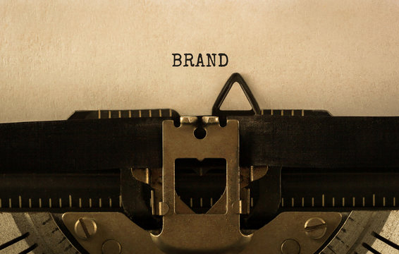 Text BRAND typed on retro typewriter