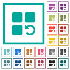 Sticker - Undo component operation flat color icons with quadrant frames