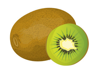 Wall Mural - Isolated fresh kiwi.