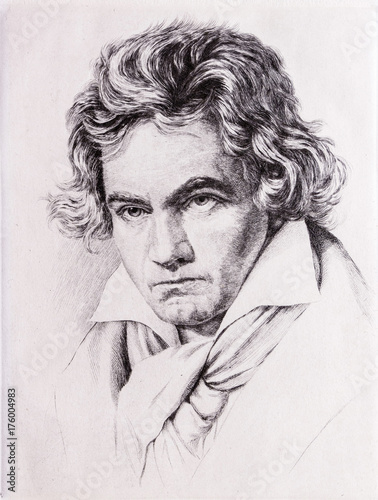 Fotomural Portrait of Ludwig van Beethoven.