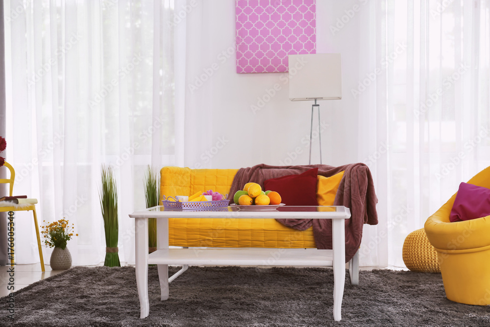 Interior of beautiful light modern room