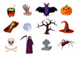 halloween set of cartoon icons