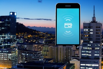 Poster - Composite image of smart phone with blank screen