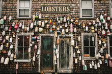 Lobster Buoys On Shack