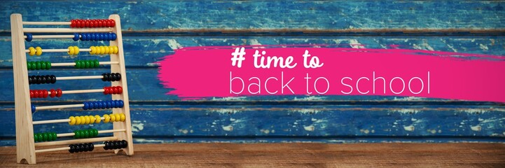 Poster - Composite image of back to school text with hashtag 